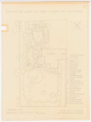 Garten Momm, Köln: Bepflanzungsplan 1:100