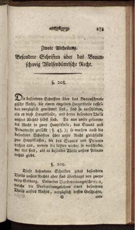 Zwote Abtheilung. Besondere Schriften über das Braunschweig Wolfenbüttelsche Recht.