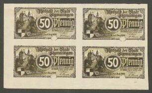Kriegs- und Notgeld der Stadt Sigmaringen - Ausgabe vom 1.8.1920