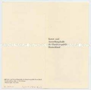 Einladung zur Eröffnung der Ausstellung "Bernhard Heiliger: Retrospektive 1945 bis 1995" in Bonn