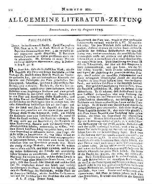 Caroli Morgenstern ... de Platonis Republica commentationes tres. Halle: Hemmerde 1794
