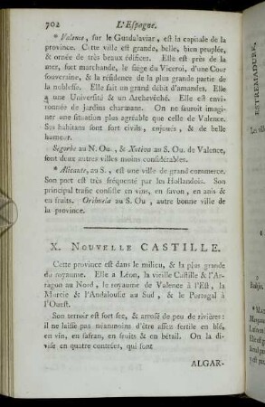 X. Nouvelle Castille.