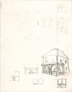 Hildebrand, Adolf von; Italien ; Landhäuser - Grundriss, Teilgrundriss, Perspektive, Details