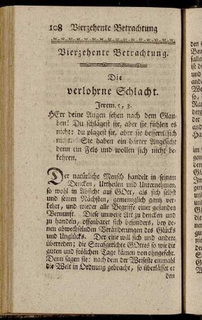 Vierzehente Betrachtung. Die verlohrne Schlacht