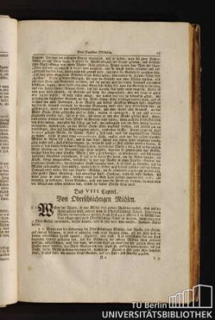Das VIII. Capitel, Von Oberschlächtigen Mühlen.
