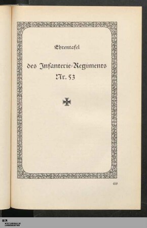 Ehrentafel des Infanterie-Regiments Nr. 53
