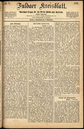Ausgabe vom Samstag, den 02. September 1876.