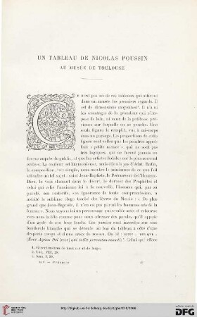 4. Pér. 14.1918: Un tableau de Nicolas Poussin au Musée de Toulouse