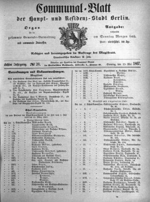 1867,20: No. 20, 19. Mai 1867