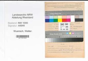 Entnazifizierung Walter Wuensch, geb. 05.01.1905 (Elektromonteur)