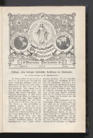 XVI. Jahrgang. 1910. Januar