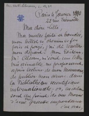 Brief an Lilli Lehmann : 04.01.1900