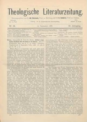 465-467 [Rezension] Weiss, Bernh., Kritisch exegetisches Handbuch über den Brief an die Hebräer