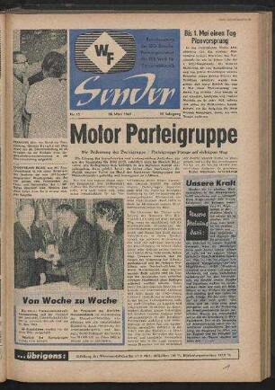 Betriebszeitung 'WF-Sender', Nr.13/1963 (28. März 1963)