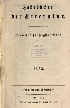 Jahrbücher der Literatur. 59. 1832