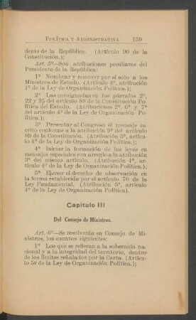 Capítulo III - Del Consejo de Ministros.