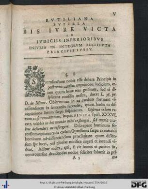 Rutiliana Pupilla Bis Iure Victa In Iudiciis Inferioribus Iniuria In Integrum Restituta Principis Iussu.