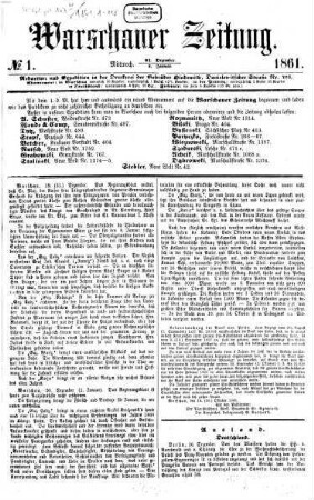 Warschauer Zeitung. 1861, Nr. 1 - 118