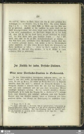 Zur Statistik der landw. Versuchs-Stationen
