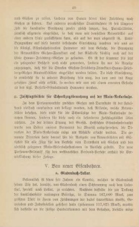 V. Bau neuer Eisenbahnen.