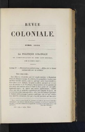 La politique coloniale