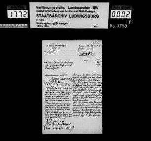 Verkauf des vormaligen Endreßschen Hofgutes durch die Gemeinde Orendelsall