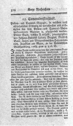 15. Cameralwissenschaft.