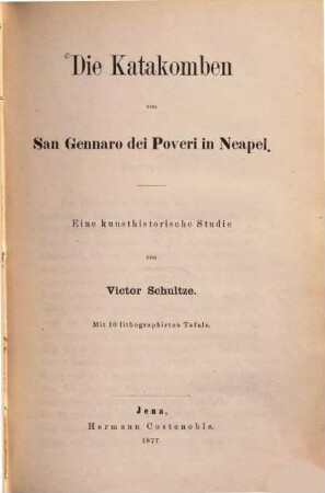 Die Katakomben von San Gennaro dei Poveri in Neapel : eine kunsthistorische Studie
