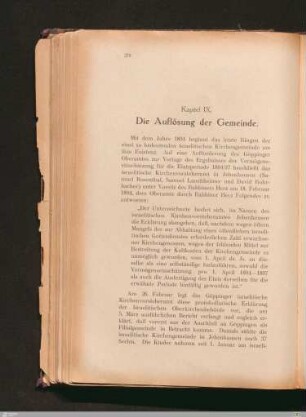 Kapitel IX: Die Auflösung der Gemeinde