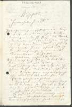 Brief von Leopold Dippel an Unbekannt