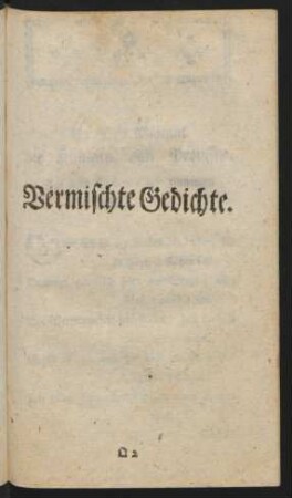 Vermischte Gedichte