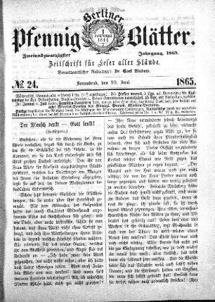 No. 24, Sonnabend, den 10. Juni