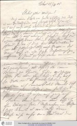 Brief vom 15.11.1906