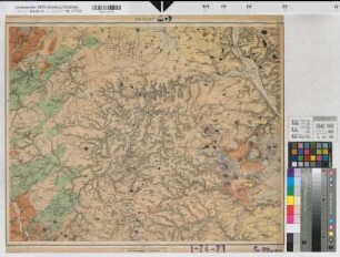 Rheinprovinz Westfalen (Provinz) geologische Karte der Rheinprovinz und der Provinz Westfalen auf Grundlage der v. Dechenschen Geologischen Karte und der Königlichen Generalstabs Karte 23. Sektion Mayen