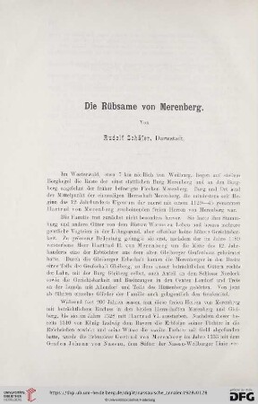 49: Die Rübsame von Merenberg