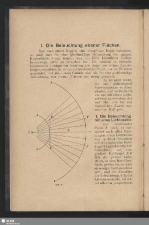 I. Die Beleuchtung ebener Flächen