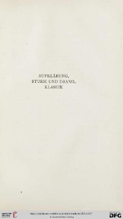 Aufklärung, Sturm und Drang, Klassik