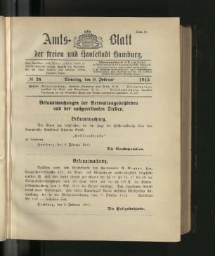 No. 26, 9. Februar 1915