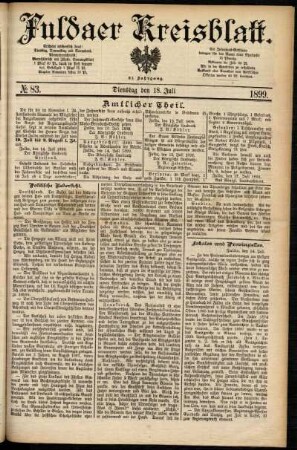 Ausgabe vom Dienstag, den 18. Juli 1899.