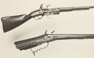 oben: Revolverflinte, unten: Büchse