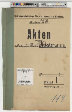 Kriedemann, Pauline, geb. 18.7.1880, Reinigungsfrau
