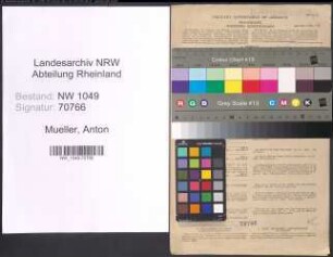 Entnazifizierung Anton Mueller , geb. 24.04.1901 (Lehrer)