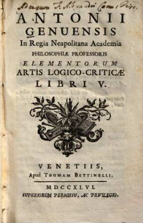Elementorum artis logico-criticae, 5.