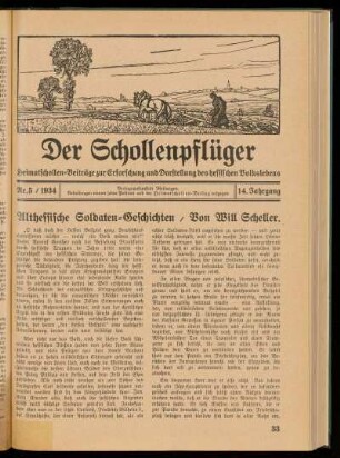 Der Schollenpflüger 14. Jahrgang, Nr. 5, 1934
