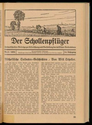 Der Schollenpflüger 14. Jahrgang, Nr. 5, 1934