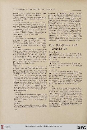 Von Künstlern und Gelehrten