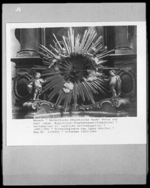 Seitenaltar, Herz-Maria-Altar, Strahlenglorie