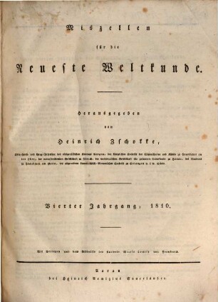 Miszellen für die neueste Weltkunde. 4. 1810