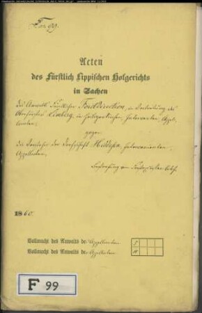Forstdirektion für Oberförster Limberg gegen Dorfschaft Hiddesen - Bestrafung von Forstexzessen