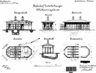 Oberboihingen: Nebengebäude Abortgebäude Grundriß EG,Fundament,Schnitte,Ansichten